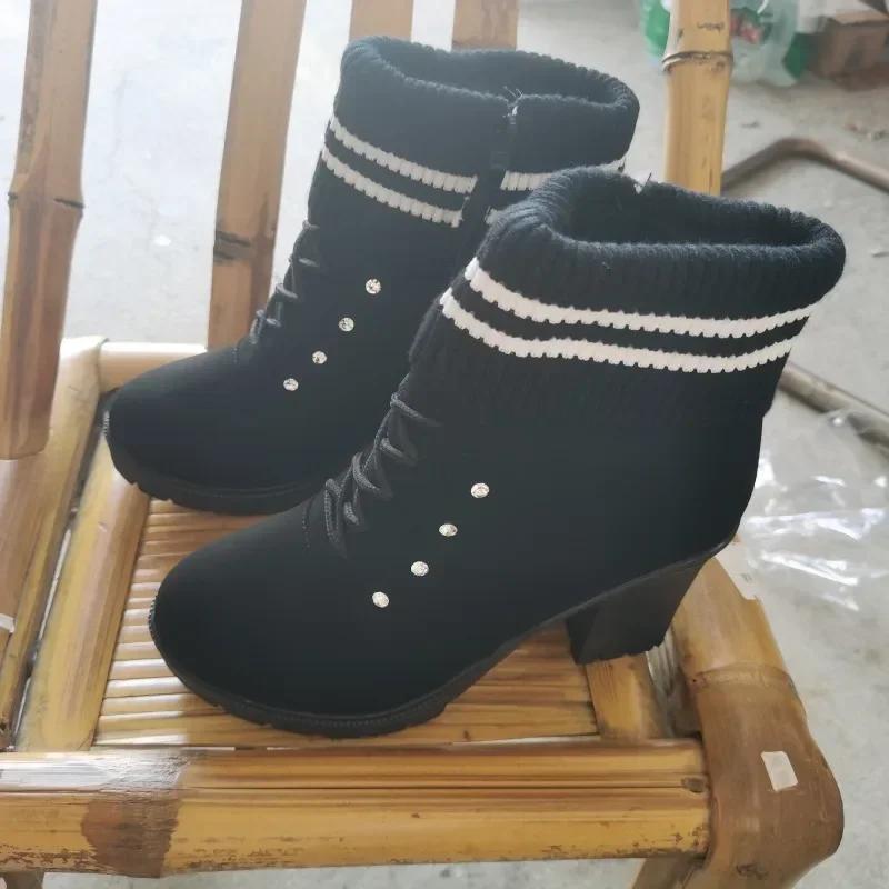 2024 Горячие Женские Зимние Снежные Ботинки Сохраняют Тепло Ботинки Плюшевые Ботильоны Снежные Рабочие Ботинки Женские Уличные Снежные Ботинки