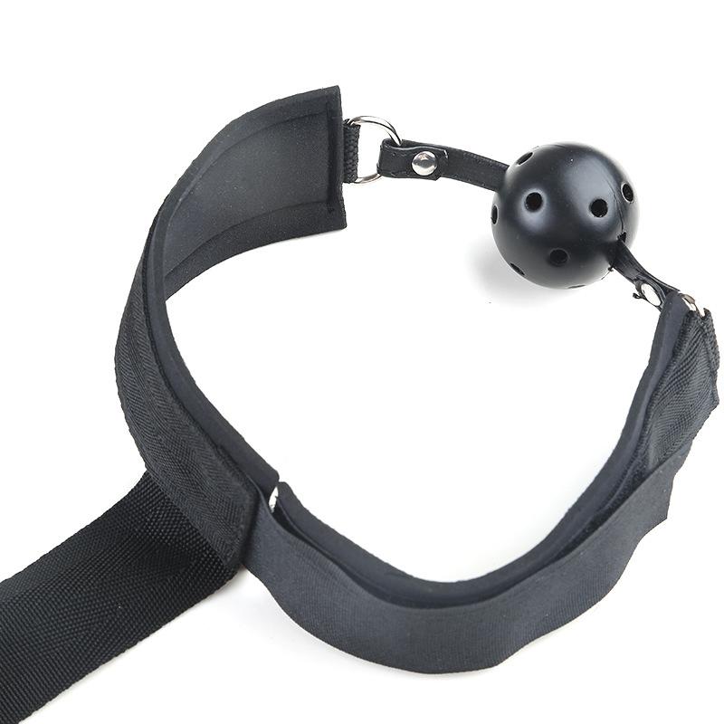 BDSM Bondage Neck Wrist Restraints Kit with Ball Couples Sex Toys Adjustable Collar Back Sex Handcuffs Wrist Cuffs Bondage Gear