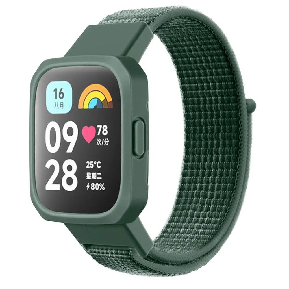 Нейлоновый браслет-петля + чехол для Redmi Watch 3/2/1 Lite, сменный ремешок для смарт-часов Redmi Watch 1/2/Mi Watch Lite, чехол для браслета