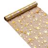 Star Designs Table Runner With Metallics Gold Accent for Festival Event Birthday Celebration and Holiday Decoration