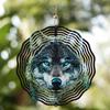 Wolf Wind Spinner 3D Metal Wind Chime for Garden Patio Outdoor Decor Holiday Gift for Halloween Thanksgiving Christmas