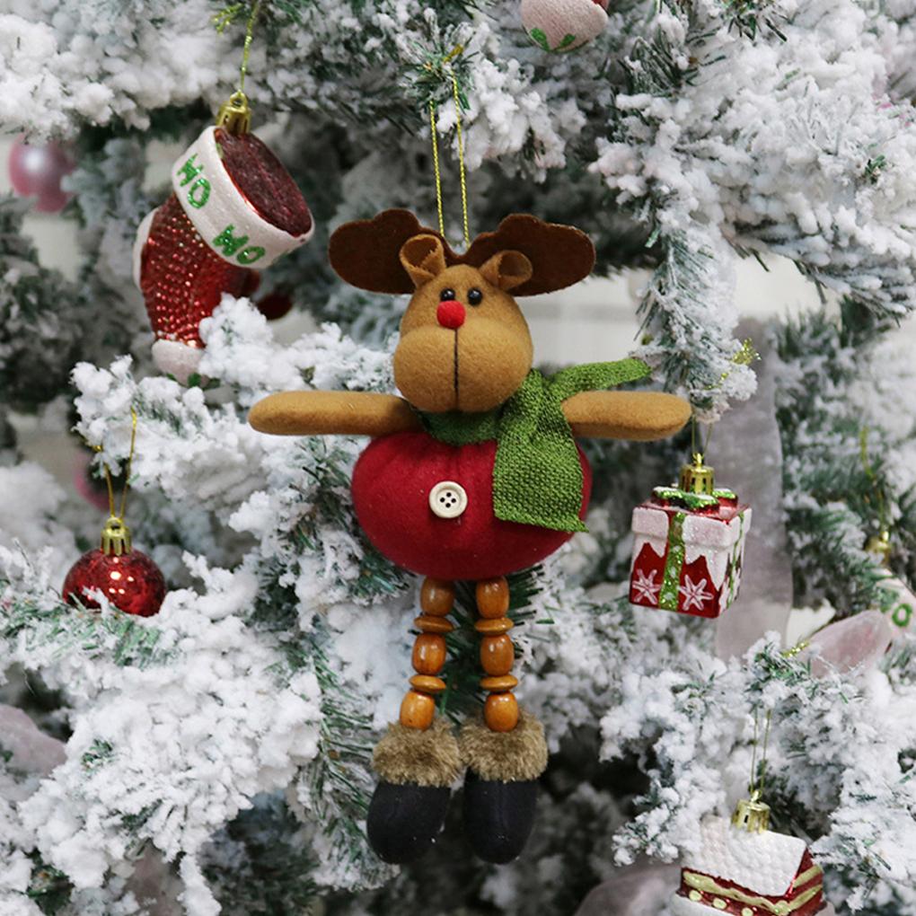 Home Office Portable Christmas Plush Doll Ornament Decorative Figure Wall Window Tree Reusable Hanging Decoration