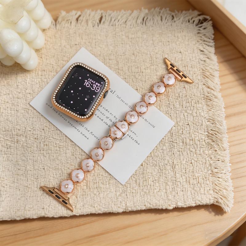 Совместимые ремешки для Apple S11, iWatch 109876SE, Huawei GT6, Xiaomi 9PRO - Капля клея Круглый боб, Дизайн с маленькими цветами