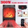 900W Mini Air Warmer Household Wall Handy Fan PTC Ceramic Heating Stove Radiator Electric Wall-outlet Flame Heater