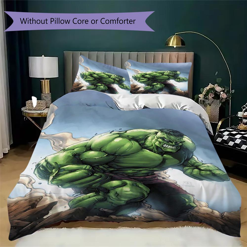 Hulk Superhero Comic Battle Bedding 1 Duvet Cover 2 Pillowcase Without Core Without Core Bedding Set Soft And Comfortable