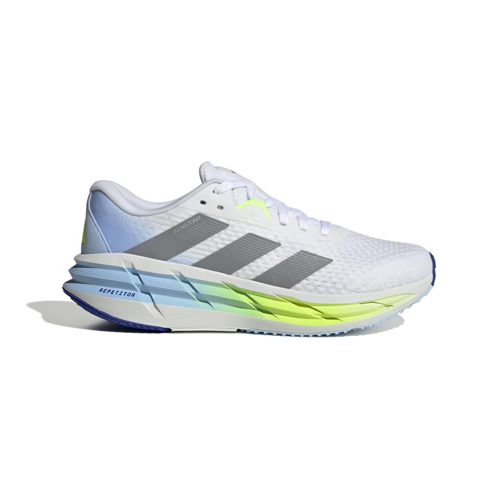 Беговые кроссовки Adidas Adistar 3, Унисекс, Взрослые, NJH25, Обувь, Белый/Серый/Ярко-лимонный (JI1238), Размер 26,5см