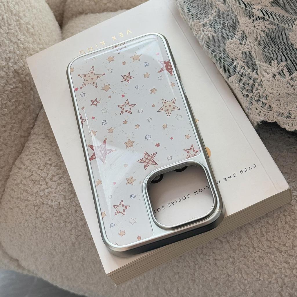 Ins Чехол для телефона в горошек, клетку, со звездой для iPhone 14, iPhone 15 и iPhone 16 Pro Max