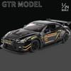 1/24 Skyline Ares Nissan GTR R35 Alloy Sports Car Model Diecast Metal Racing Car Model Simulation Sound Light Kids Toys Gift