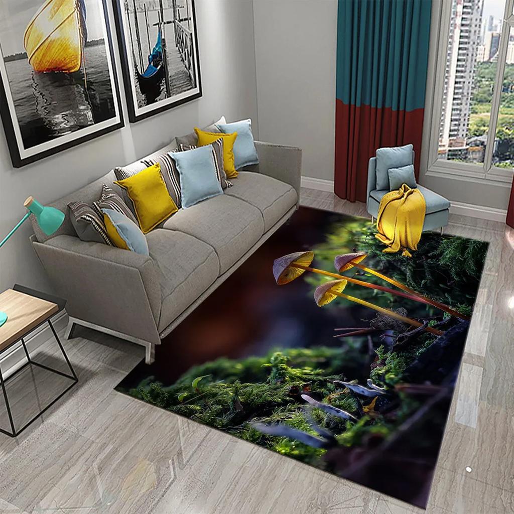 3D Ковер на тему природы Входной коврик для двери Лес Насекомое Растение Нескользящий коврик для пола Гостиная Спальня Ванная комната Домашний декор