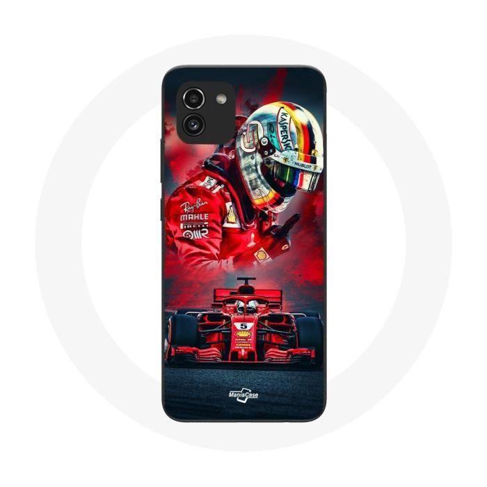 Coque - MANIACASE - Samsung Galaxy A03 - Formule 1 Sebastian Vettel - Silicone - Rouge
