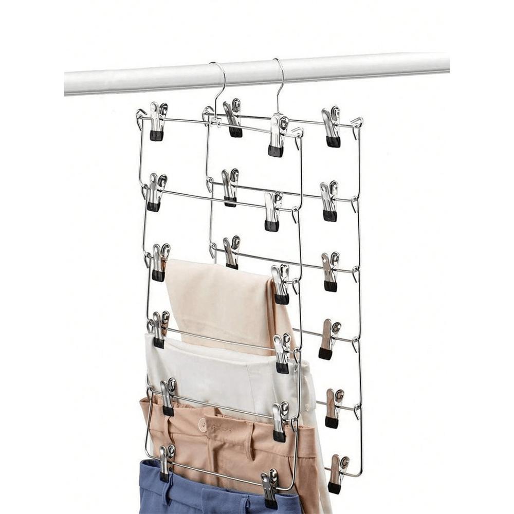 Многослойная многофункциональная вешалка для одежды с прищепками для брюк и юбок 1 шт.