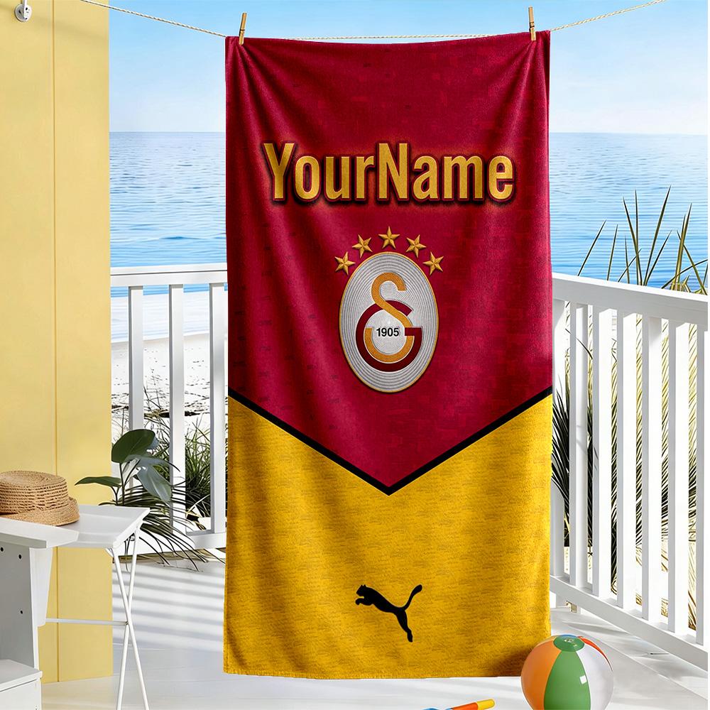 Galatasaray Personalized Text Beach Towel Soft Durable Quickdry Portable For Swimmingbeachcamping Travel Beach Accessoriesgym