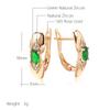 Блестящие зеленые серьги-пусеты с натуральным цирконом для женщин, цвета розового золота, винтажные, трендовые, серьги-подвески, повседневные украшения