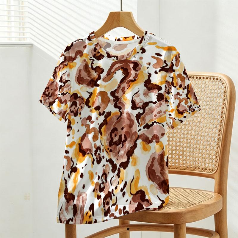 Women’s Abstract Short Sleeve T-Shirt Street Casual, Soft Comfort Fabric, Versatile and Eye-Catching, Ideal for Daily Commute, Campus, Beach Outfits