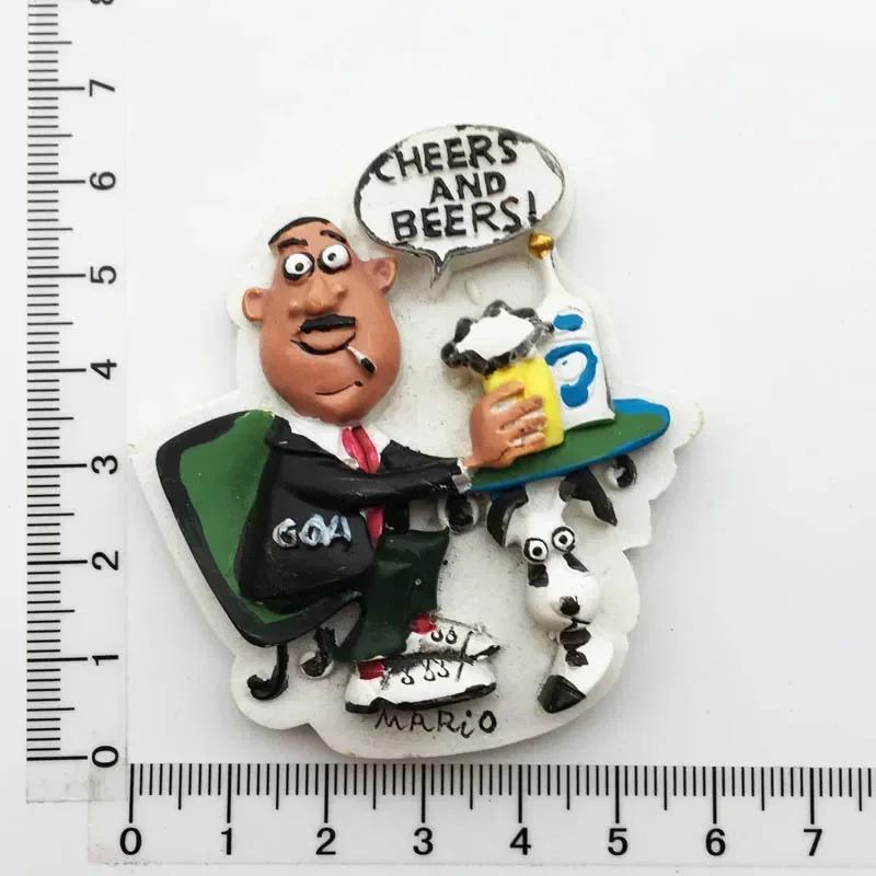 Магнит на холодильник Индия Туристический сувенир Раджастхан Бангалор 3D смоляные расписные поделки Магниты для холодильников Наклейка Домашний декор