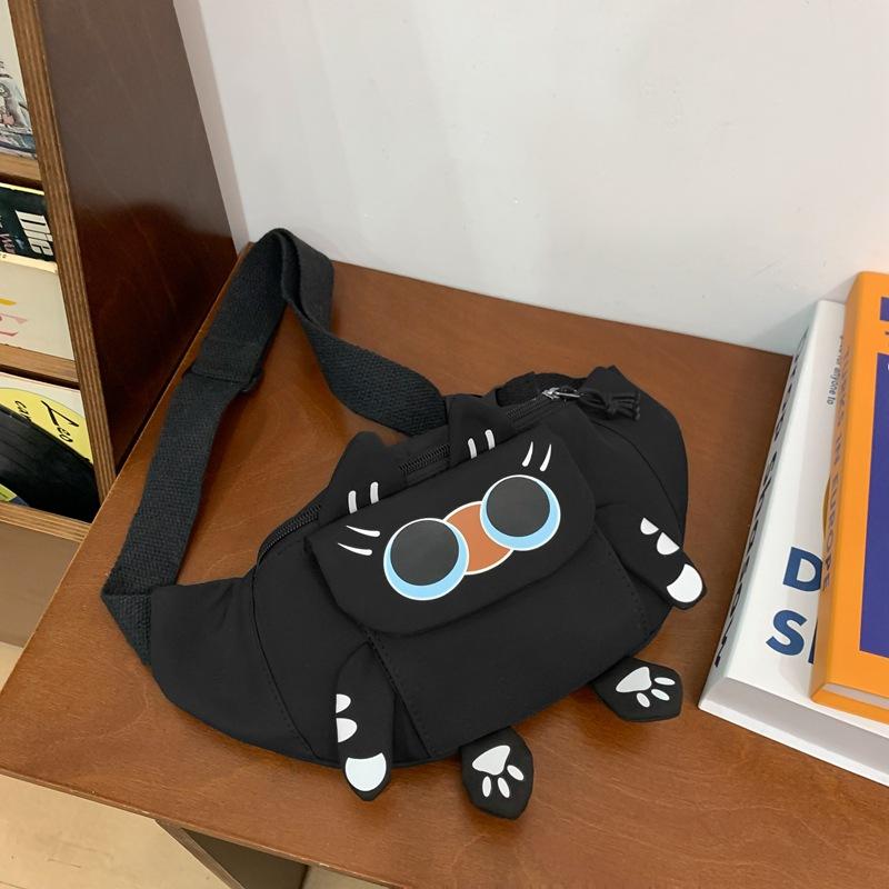 Сумка на груди с изображением кошки, женская сумка через плечо для улицы, сумка для мобильного телефона, маленькая сумка через плечо для девочек