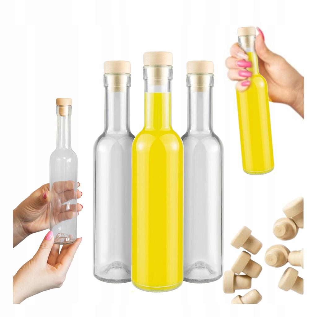 5X Butelka Futura 250 Ml + Korek Nalewka Bimber Butelki Szklane Na Bimber