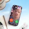 Звонит D-John Pork. Чехол для телефона с функцией ответа на звонок для iPhone 17, 16, 15, 14, 13, 12, 11 Plus, Pro Max, Другие, Мягкий черный чехол