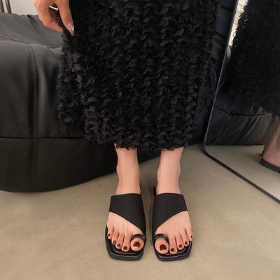 2024 Новые женские туфли, женские тапочки с неглубоким носком, модный комплект тапочек с носками, женские высококачественные тапочки с квадратным носком на плоской подошве