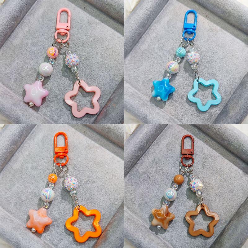 Полый акриловый Y2K пентаграмма звезда кулон брелок милый брелок подвеска для ключей автомобильный брелок держатель для ключей сумочка шнурок аксессуары