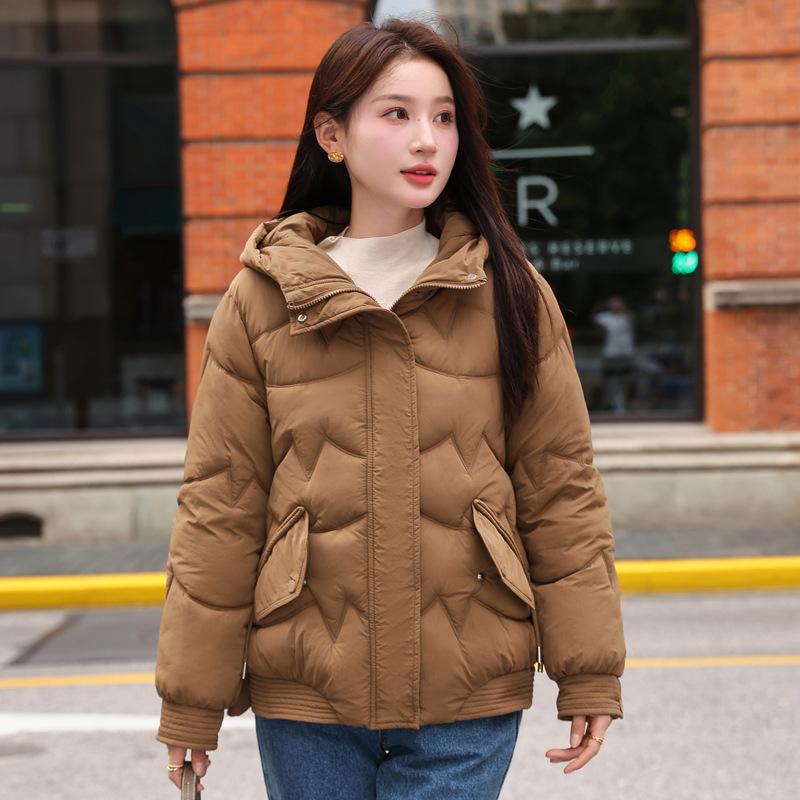 Пуховая одежда женская короткая зимняя новая корейская версия свободные куртки с капюшоном утолщенные куртки