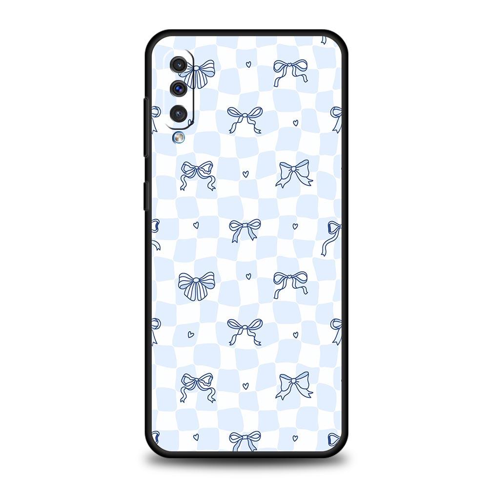 Милый Розовый Бант-Сердечко Чехол Для Телефона Samsung A56 A36 A26 A24 A12 A14 A16 A50 A70 A20E A22 A40 A34 A54 A42 A52 5G A04s A06