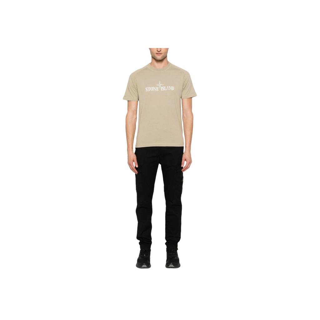 STONE ISLAND Мужская футболка с коротким рукавом и круглым вырезом с принтом логотипа Топы Светло-коричневый K1S152100020S0081V009A