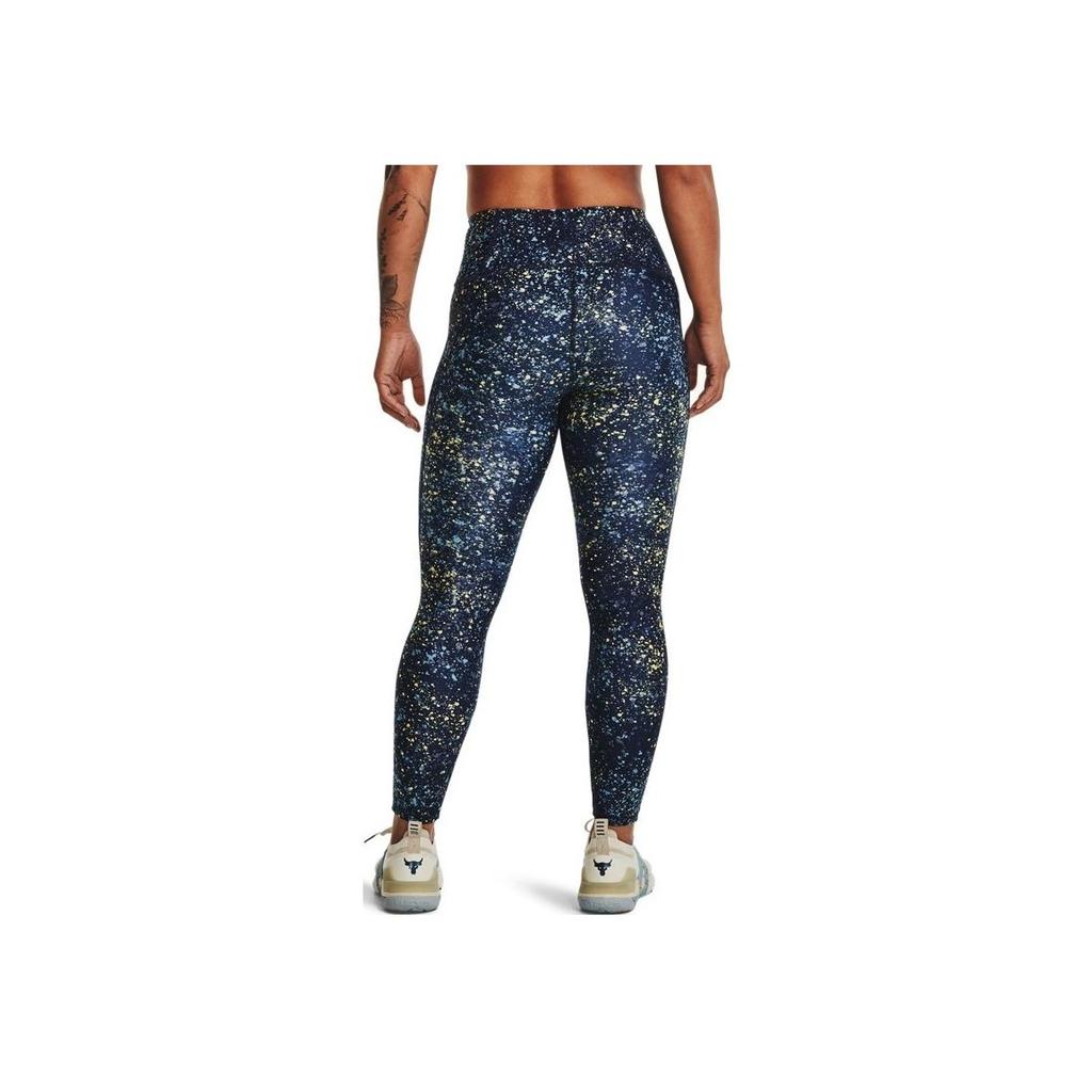 Under Armour Женские эластичные тренировочные брюки Project Rock Color Block с высокой талией, светло-голубые 1369955-408