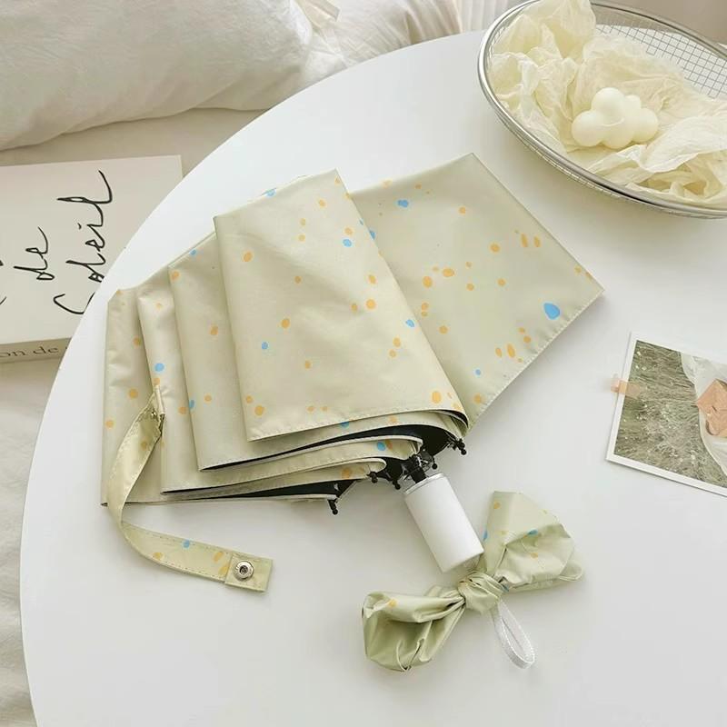 High-Value Pink Ink Splash Umbrella Sun Rain Dual-Purpose Sun Umbrella Women'S Vinyl Sun Protection And Ultraviolet Umbrella Dur