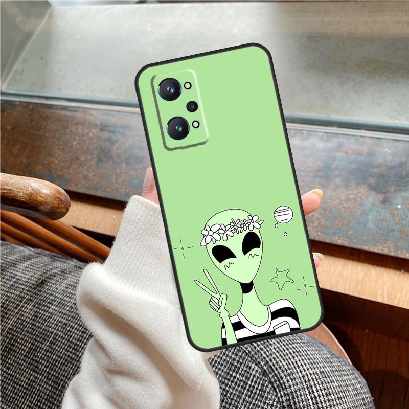 Cartoon Alien Case For Realme 13 Pro Plus 11 12 14 C71 C75 C55 C51 C53 C25 C63 C61 C65 C67 GT6 GT7 15 Pro