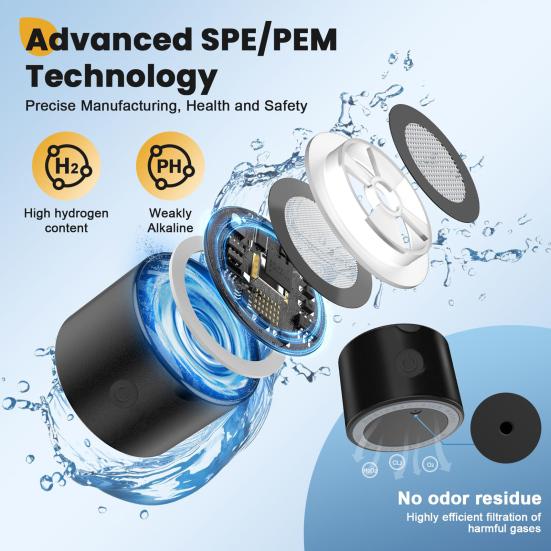 Генератор бутылки с водородной водой 460 мл Технология электролиза с ионной мембраной 3 минуты 2300+ PPB Перезаряжаемая чашка с водородной водой