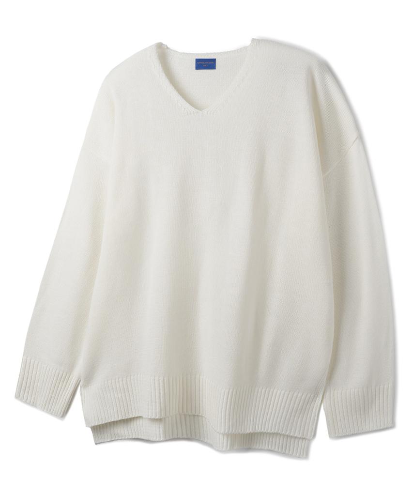 ALVINCLO [De Luxe] Side Slit Plain V-Neck Knit Dlx1504 (5 Colors)