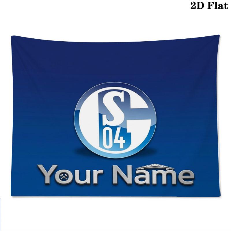 FC Schalke 04 Custom Name Wall Tapestry Aesthetic Wall Hanging Printed Fabric Blanket Decorative Tapestries for Bedroom Living Room Home Decor
