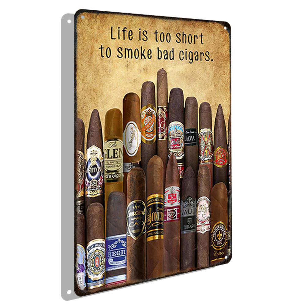 Сигары Винтажные металлические плакаты Виски Ретро жестяные вывески Бар Кафе Настенное искусство Декоративная табличка Современный дом Декор гостиной Эстетика