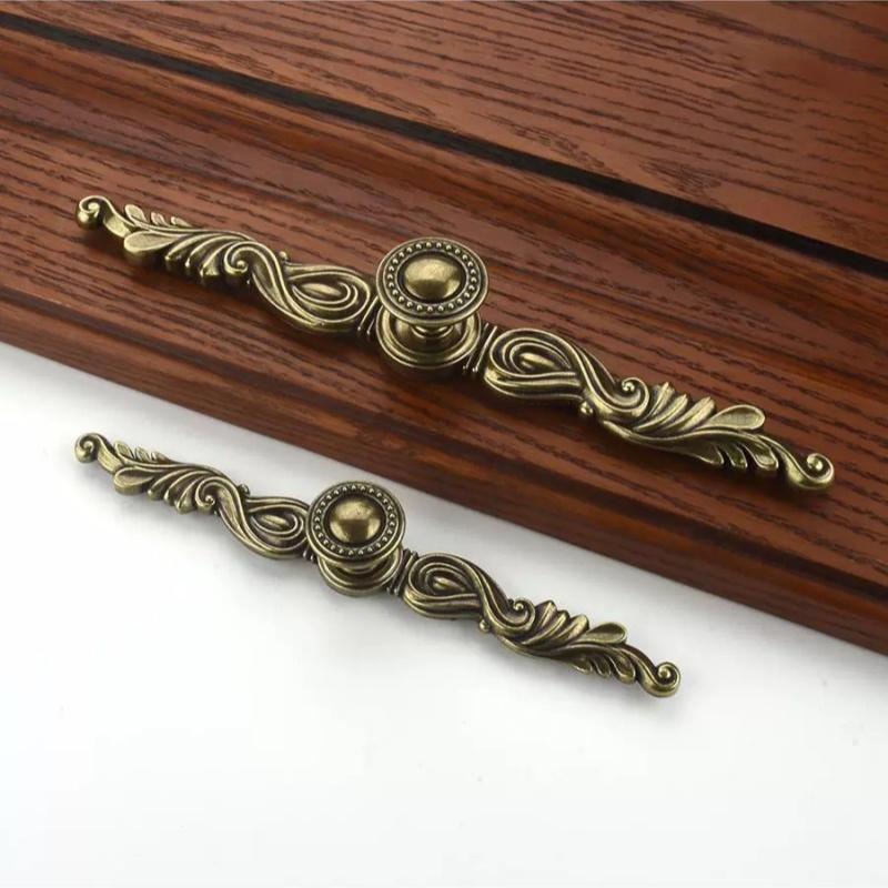 Drawer Cupboard Handles Zinc Alloy Antique Furniture Handles Wardrobe Cabinet Knobs Kitchen Accessories Home Cabinet Handles
