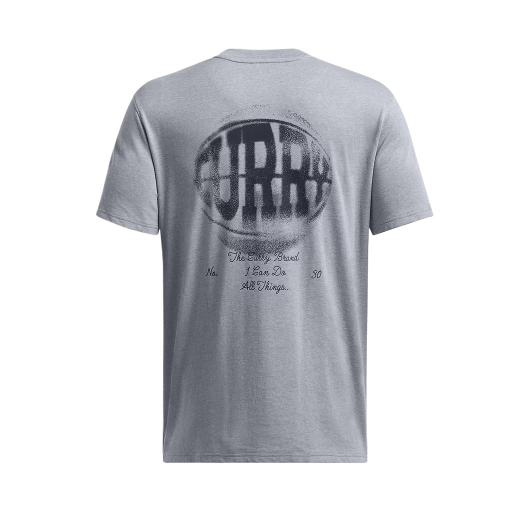 Under Armour Футболка с круглым вырезом Curry Verbiage Graphic Print, мужские топы, цвет сталь 1387110-035