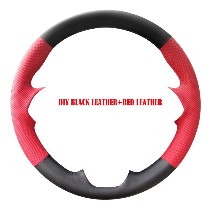 EEJQ9 For Hyundai I30 Elantra Touring 2009-2011 Customize Hand-stitched Fully Covered Black Leather Car Steering Wheel Cover Interior