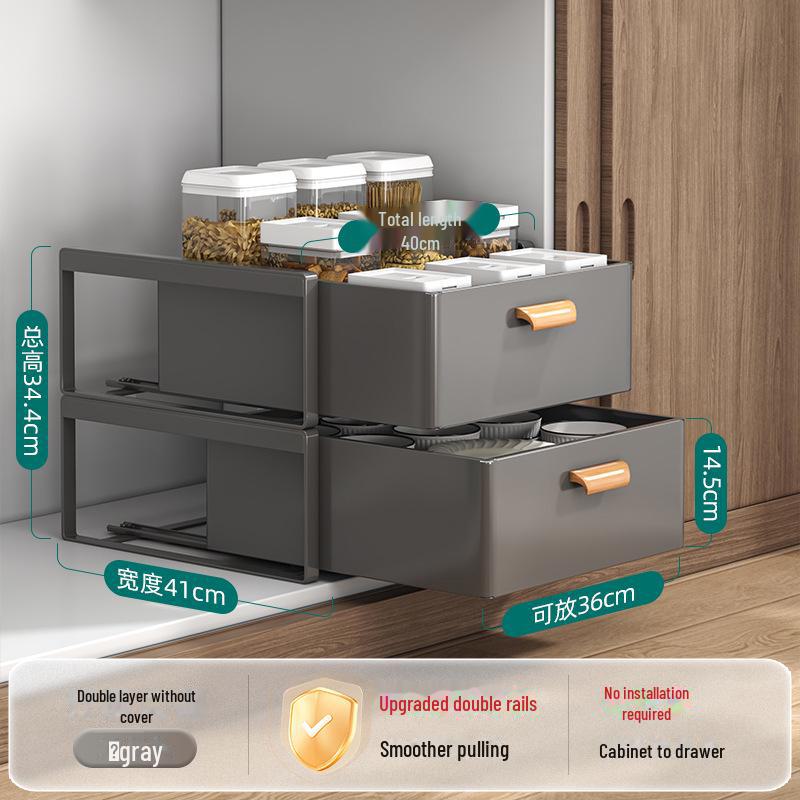 Стойка для шкафа с ящиками: Выдвижная корзина для специй и мисок