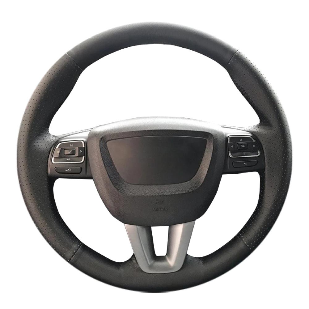 gjbn8 Customized DIY Car Steering Wheel Cover For Seat Leon Alhambra Toledo 2011 2010 2012 Leather Braid For Steering Wheel