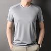Summer Spandex Ice Silk Solid Color Short-sleeved Young and Middle-aged Men's Round Neck Casual Fashion T-shirt for Men