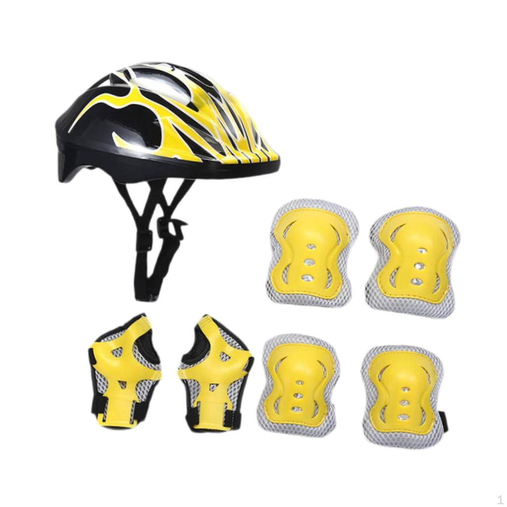 Детский велосипедный шлем для катания на роликах, скейтборде с наколенниками для езды