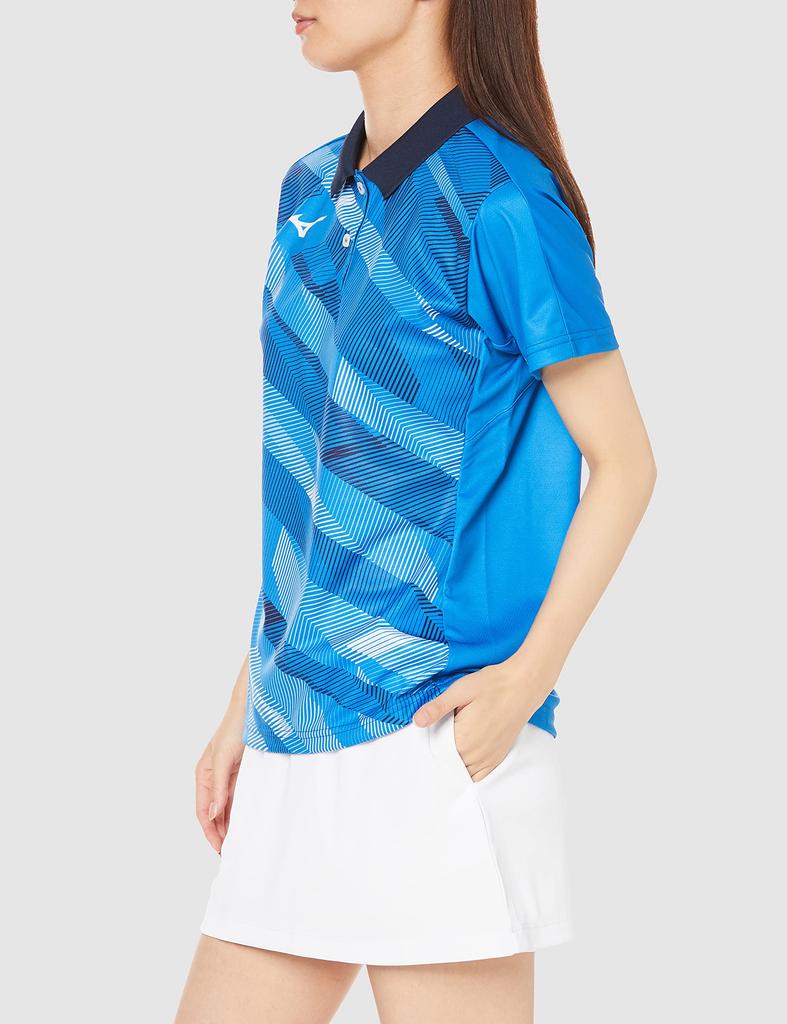 Tennis Wear with Collar Game Shirt Sweat Absorbent Quick Drying Deodorizing 62JA1702 French Blue L [Mizuno]