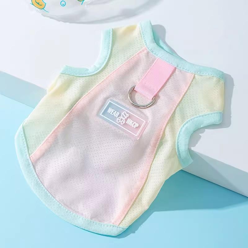 Весна и лето охлаждающая сетка для собак сращивание тяга прохладная одежда для маленьких собак кошек двухфутовая солнцезащитная одежда одежда для домашних животных