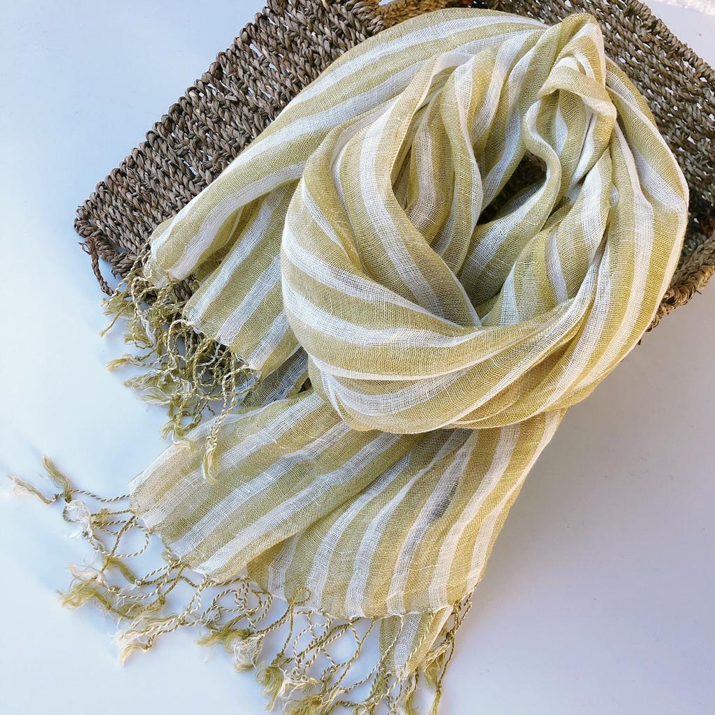 Thin Pure French Linen Scarf Women'S Beach Outdoor Sunscreen Breathable Silk Scarf Factory Direct Supply