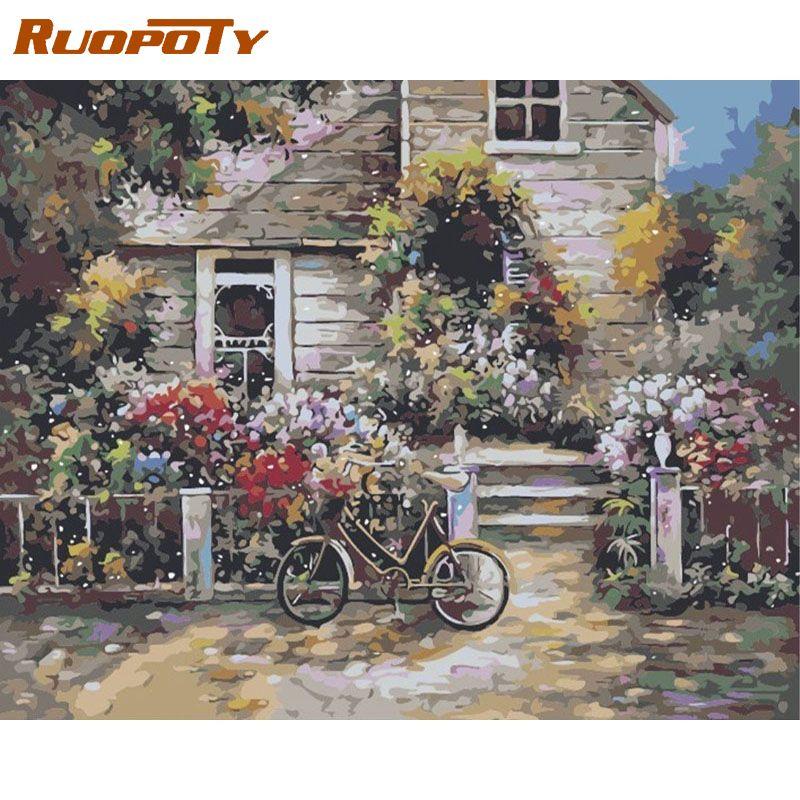 RUOPOTY Картина маслом, набор для рисования по номерам, акриловая краска, ручная роспись, настенное искусство для домашнего декора, 40x50 см