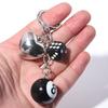 Zinc Zinc Zinc Alloy No. 8 Billiards Keychain Backpack Hanging Lucky Dice Y2K Pendant Female Lady Girl