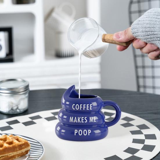 Poop-Shaped Coffee Mug for Coffee Lovers 350ml Hilarious Bathroom Cup Resin Quirky Morning Cup Funny Gag Gifts for Friends
