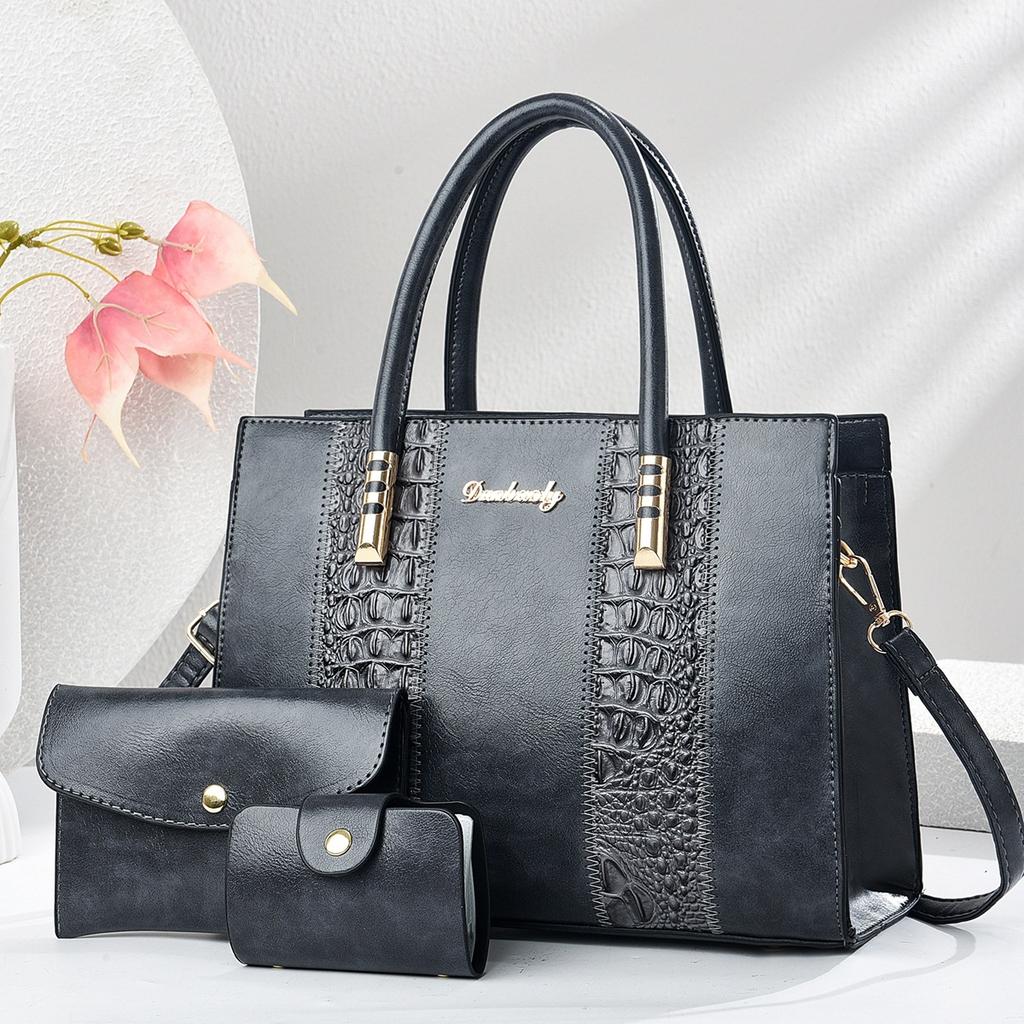 Новая модная сумка Splicing с узором из камня, комплект из трех предметов, простая сумка через плечо высокого уровня