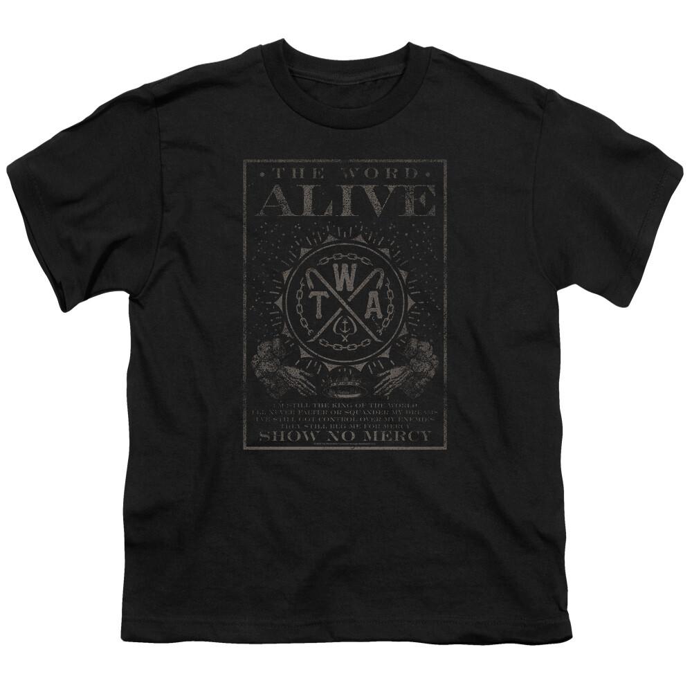 26 The Word Alive Show No Mercy Kids Youth T Shirt Licensed Rock Band Tee Black Unisex T-Shirt