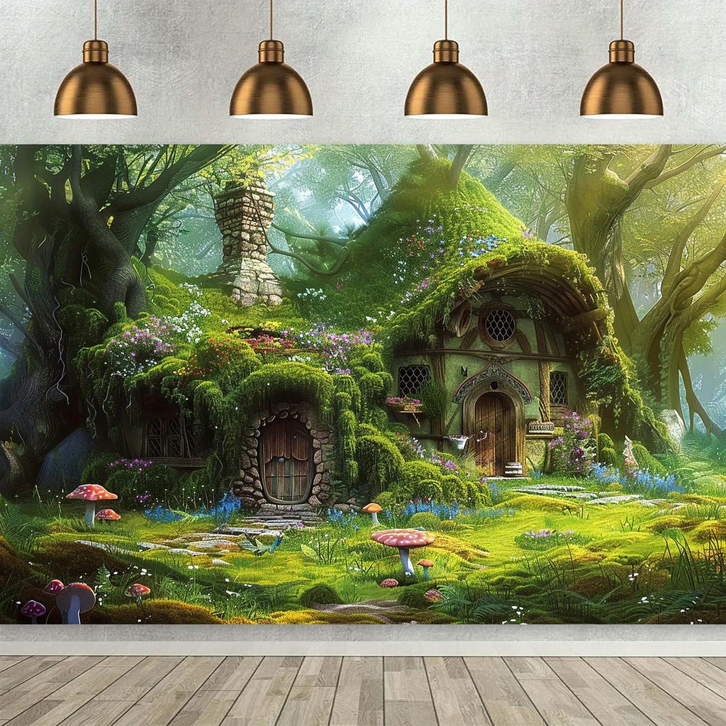 2D plane 1 fantasy forest background fairy tale house - Magic House suitable for birthday parties and weddings